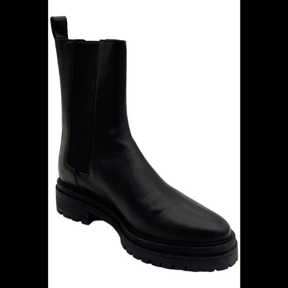 BA&SH Shoes - ba&sh Women's Bottines Coda Leather Chelsea Boot Black - Medium
